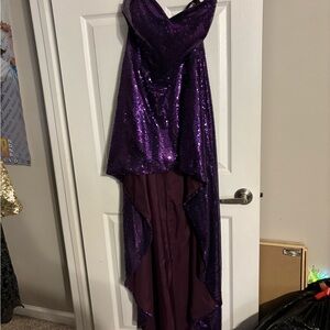 Purple Sequin High-Low Dress